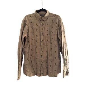 Banana Republic Luxe Flannel Untucked Slim Fit Men's Button Down Shirt L